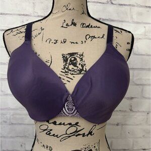 Bali Concealer Petals 36DD Underwire‎ Bra Lightly Lined Style 3425 Purple Lace
